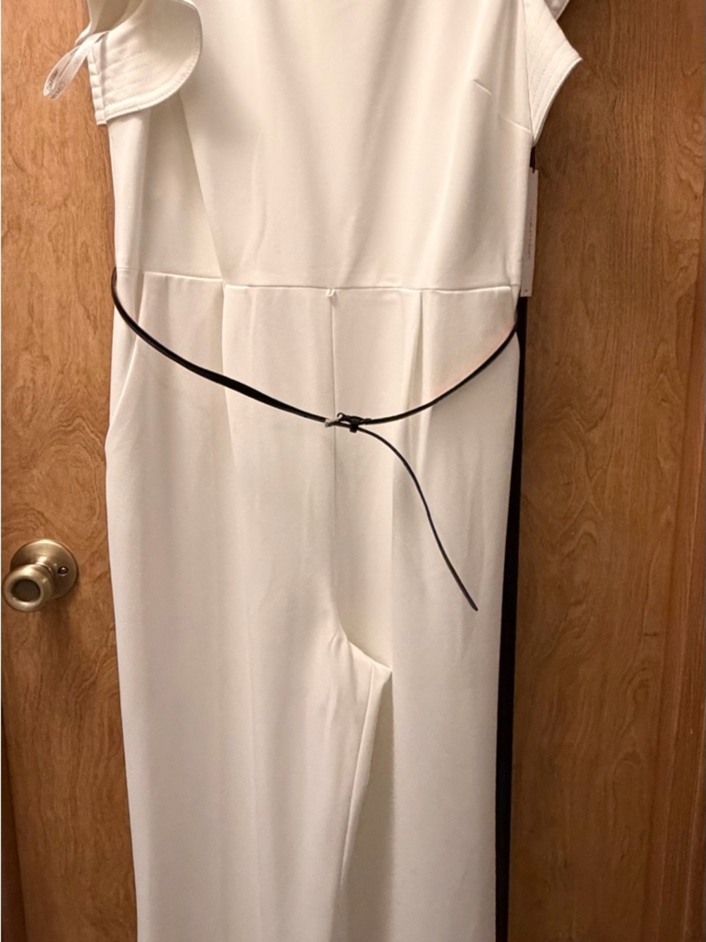 Calvin Klein Ivory Sleeveless Wide-Leg Jumpsuit - Picture 4 of 9
